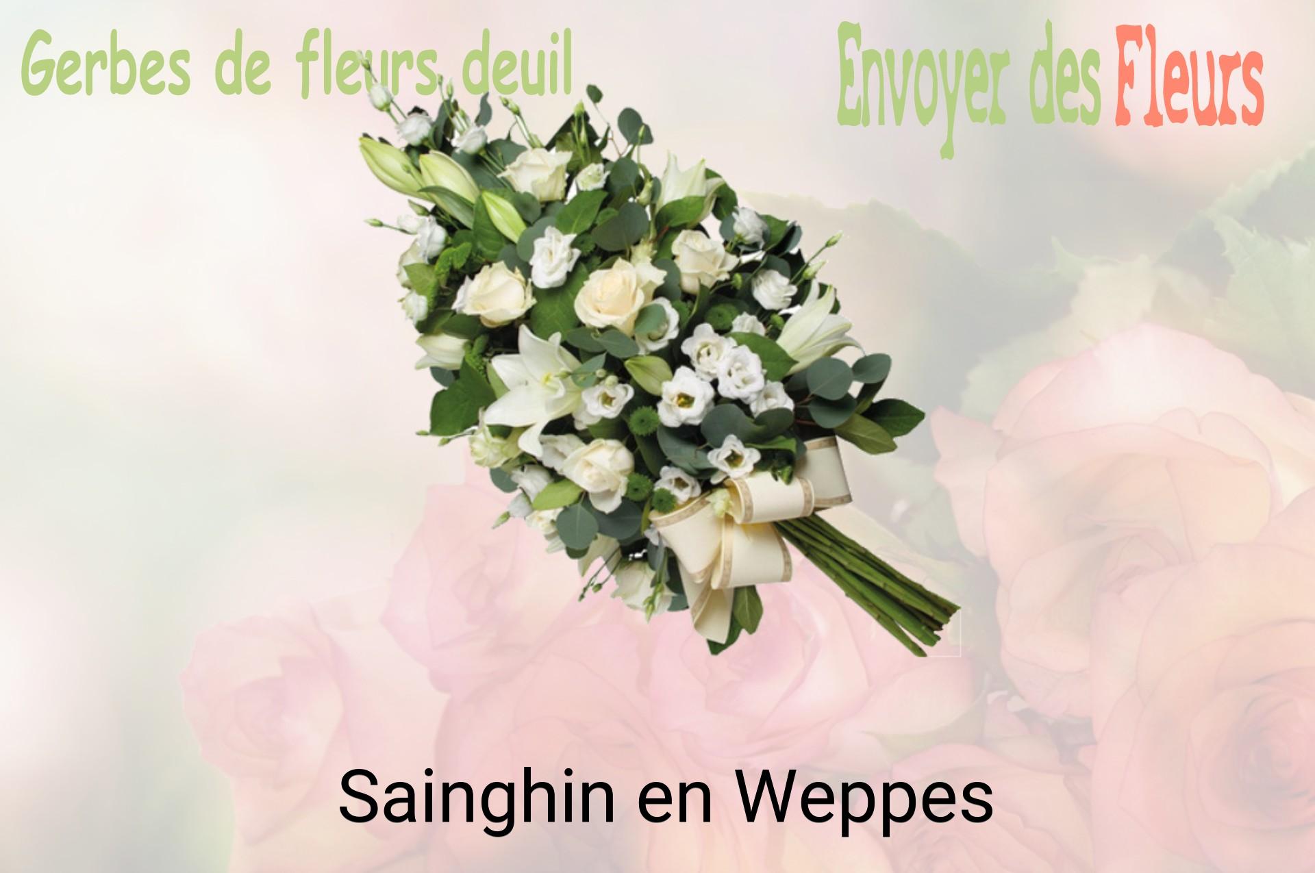 Gerbe de fleurs de deuil livrée à Sainghin-en-Weppes